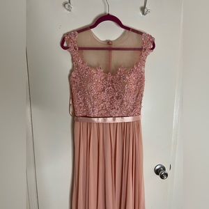 Bridesmaid Dress. Dusty Rose Gown. Size 8.